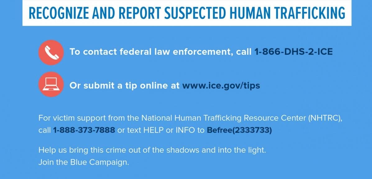 Recognize and report signs of human trafficking
