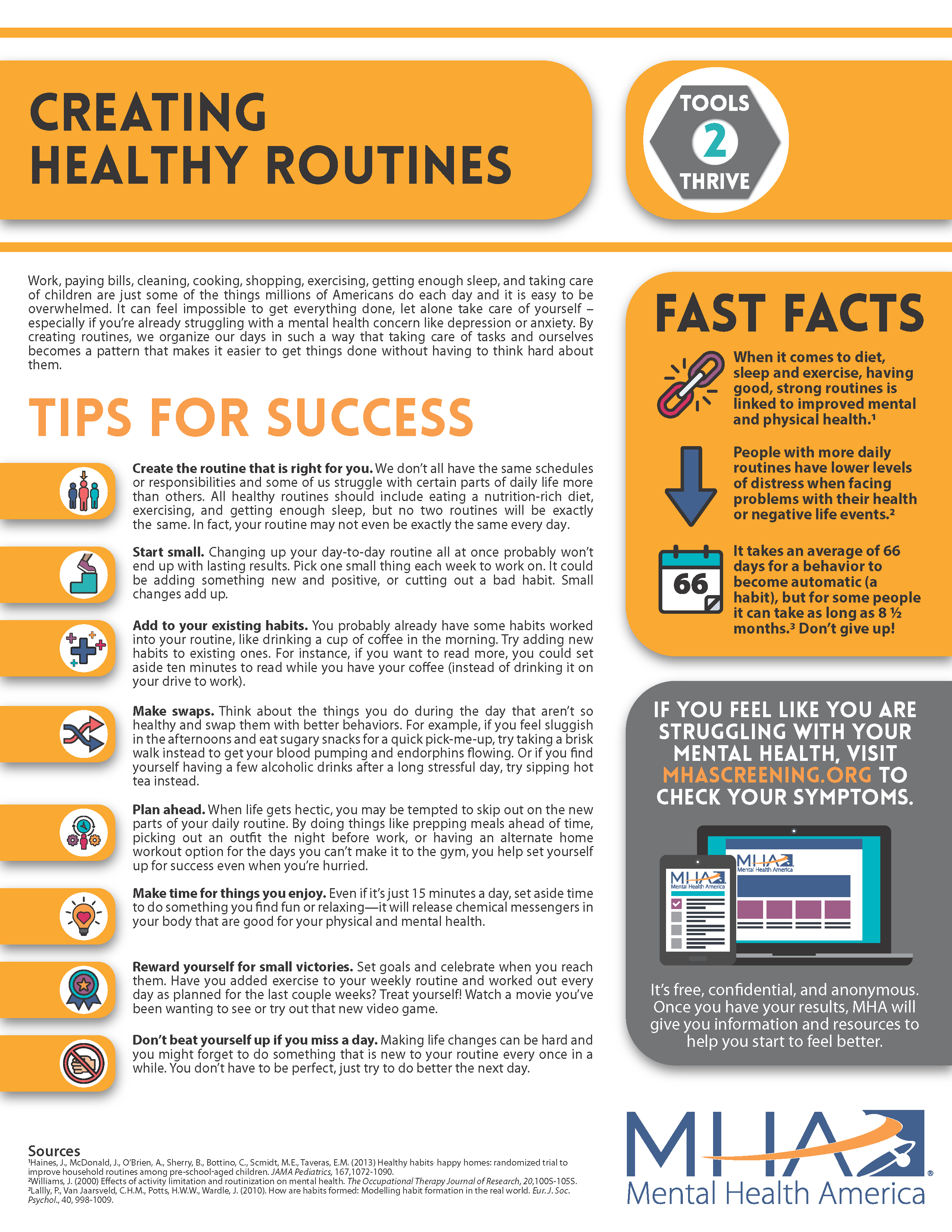 Creating healthy routines for mental health